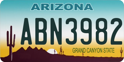 AZ license plate ABN3982