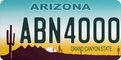 AZ license plate ABN4000