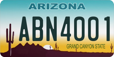 AZ license plate ABN4001