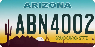 AZ license plate ABN4002