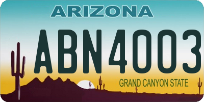 AZ license plate ABN4003