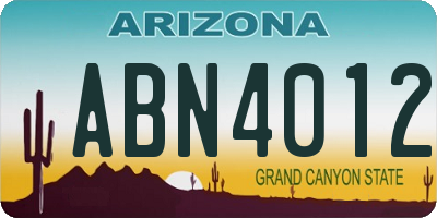 AZ license plate ABN4012