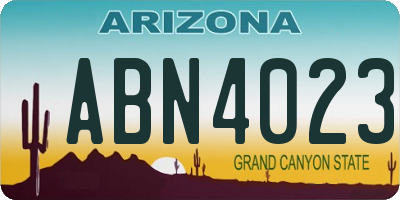 AZ license plate ABN4023