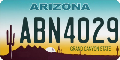 AZ license plate ABN4029