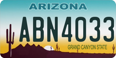 AZ license plate ABN4033