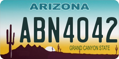 AZ license plate ABN4042