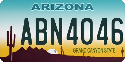AZ license plate ABN4046