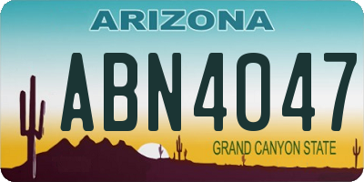 AZ license plate ABN4047