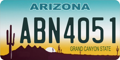 AZ license plate ABN4051