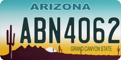 AZ license plate ABN4062