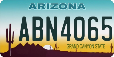AZ license plate ABN4065