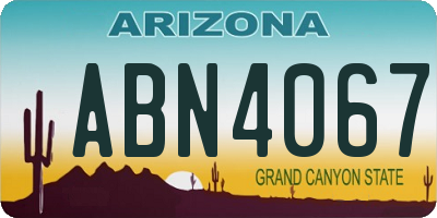 AZ license plate ABN4067