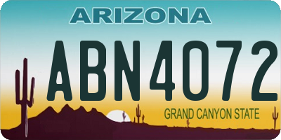 AZ license plate ABN4072