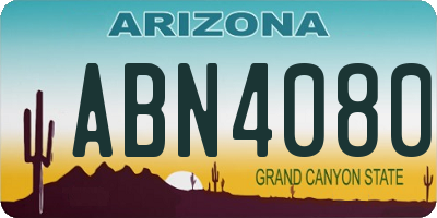 AZ license plate ABN4080