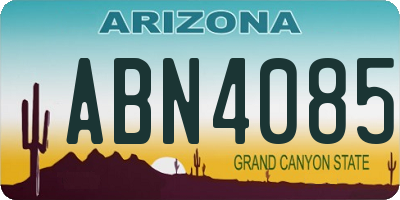 AZ license plate ABN4085