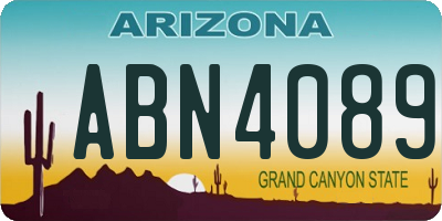 AZ license plate ABN4089