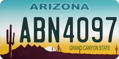 AZ license plate ABN4097