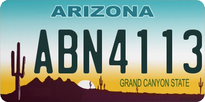 AZ license plate ABN4113