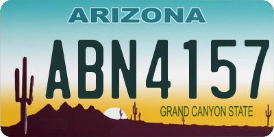 AZ license plate ABN4157