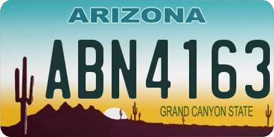 AZ license plate ABN4163