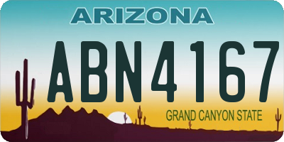 AZ license plate ABN4167