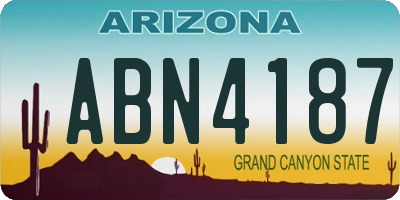 AZ license plate ABN4187