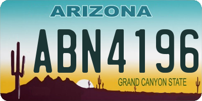 AZ license plate ABN4196