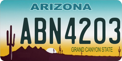 AZ license plate ABN4203