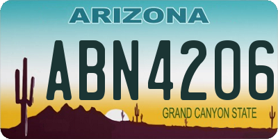 AZ license plate ABN4206