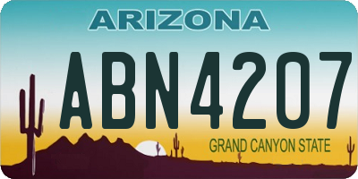 AZ license plate ABN4207