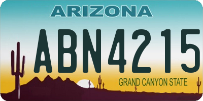 AZ license plate ABN4215
