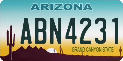 AZ license plate ABN4231