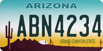 AZ license plate ABN4234