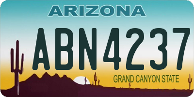 AZ license plate ABN4237
