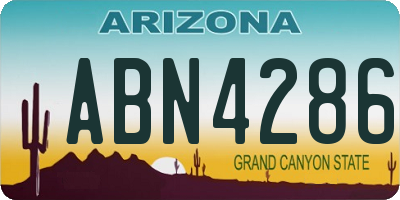AZ license plate ABN4286