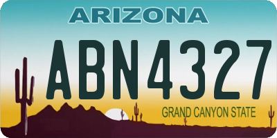 AZ license plate ABN4327