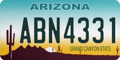 AZ license plate ABN4331