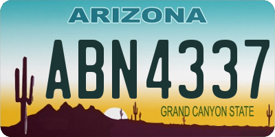 AZ license plate ABN4337