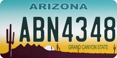 AZ license plate ABN4348