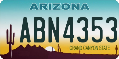 AZ license plate ABN4353