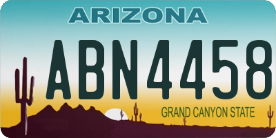 AZ license plate ABN4458