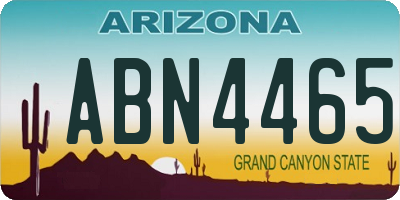 AZ license plate ABN4465