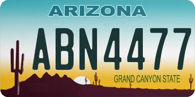 AZ license plate ABN4477