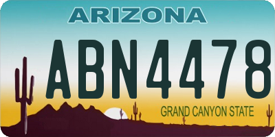 AZ license plate ABN4478