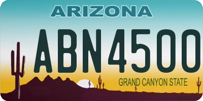 AZ license plate ABN4500