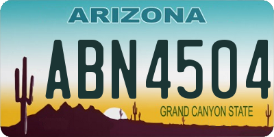 AZ license plate ABN4504