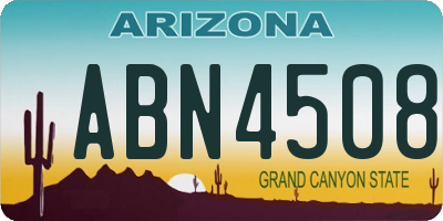 AZ license plate ABN4508