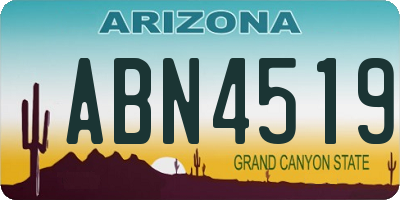 AZ license plate ABN4519