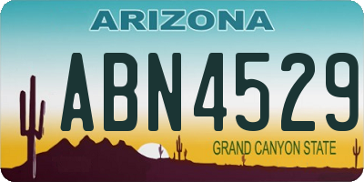 AZ license plate ABN4529