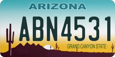 AZ license plate ABN4531